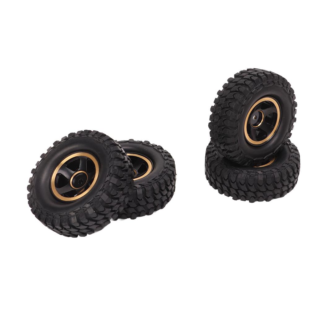 4Pcs 1.0in RC Wheel Tires Brass Adhesive Free Replacement RC Rubber Tyres for FMS FCX24 1 24 RC Car
