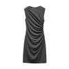 Spring New Women's Clothing French Ruched Silm Round Neck Short Sleeveless Dress 3067220 4772350