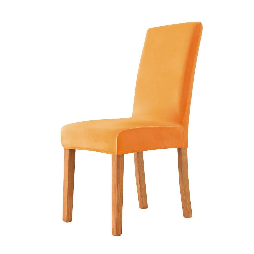 Velvet Fabric Chair Cover for Dining Room Wedding Hotel Banquet Soft & Comfortable Spandex Stretch Chair Covers  Home Decor Seat