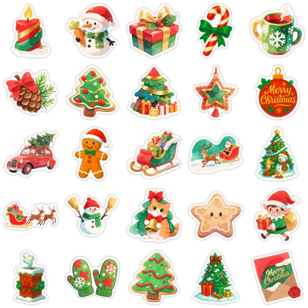 50 Kreatywnych Świątecznych Naklejek na Prezenty Dla Dzieci, na Notesy, Artykuły Papiernicze, Magnesy na Lodówkę i Naklejki Dekoracyjne