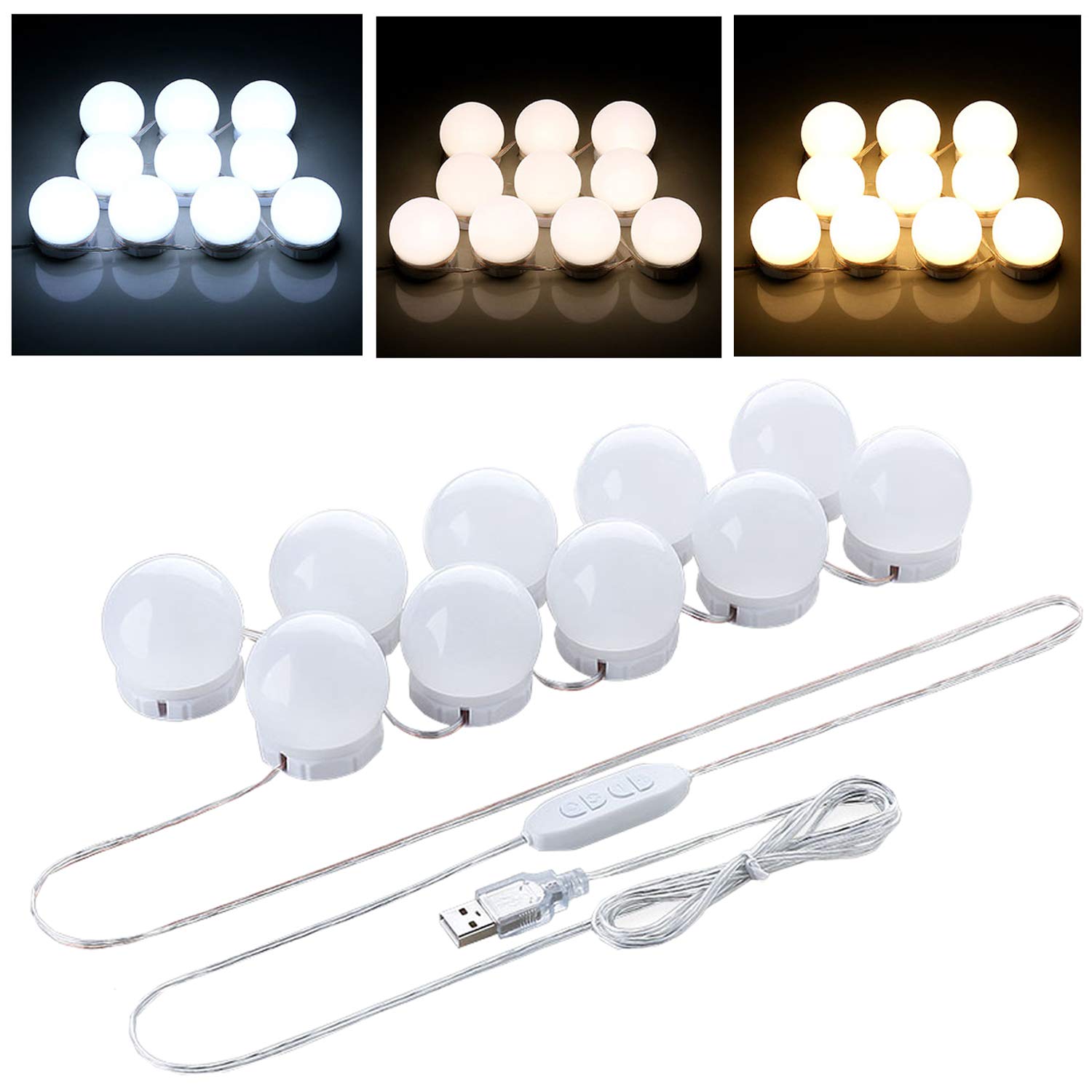 

Зеркало Denvosi LED 10 LED 10 Яркость Скрытый USB Высокий Без Отверстий Легкий Макияж Свет для Света Красоты, Лампочки, Трехцветный Диммируемый, Настройки, Проводка, белый