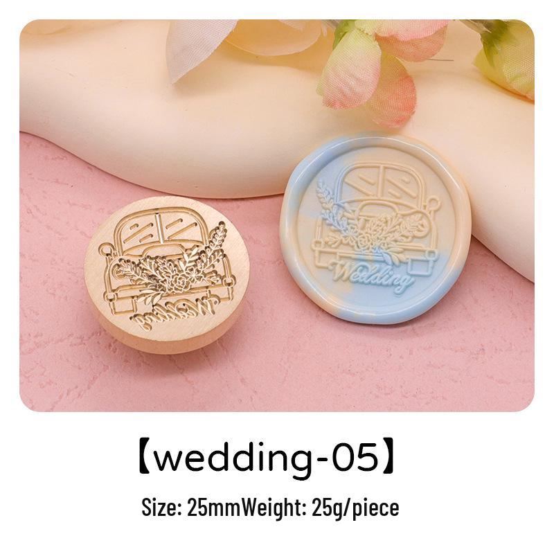 Wedding Series Round Wax Seal Stamp Head - Copper Handmade Letter Sealing