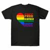 LGBT Kostenlose Umarmungen Pride Mama Weißes T-Shirt Baumwollhemd Schwarzes Regenbogenhemd T-Shirt