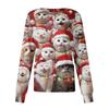 Women's Christmas-printed Casual Long-sleeved Single-breasted Work Uniform Cardigan
