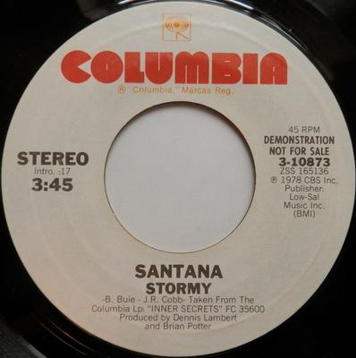 7inch Record SANTANA - Stormy 310873 Columbia 1978 US Rock Used