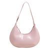 Candy Color Moon Underarm Bag Solid Color Women's Hobo Bag Casual Pu Leather Shoulder Bag  Girl