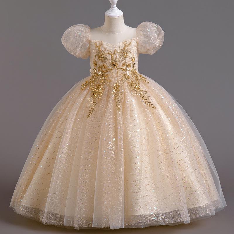 Girls' Luxury Princess Puffy Skirt Formal Dress - Flower Girl Wedding & Performance Costume