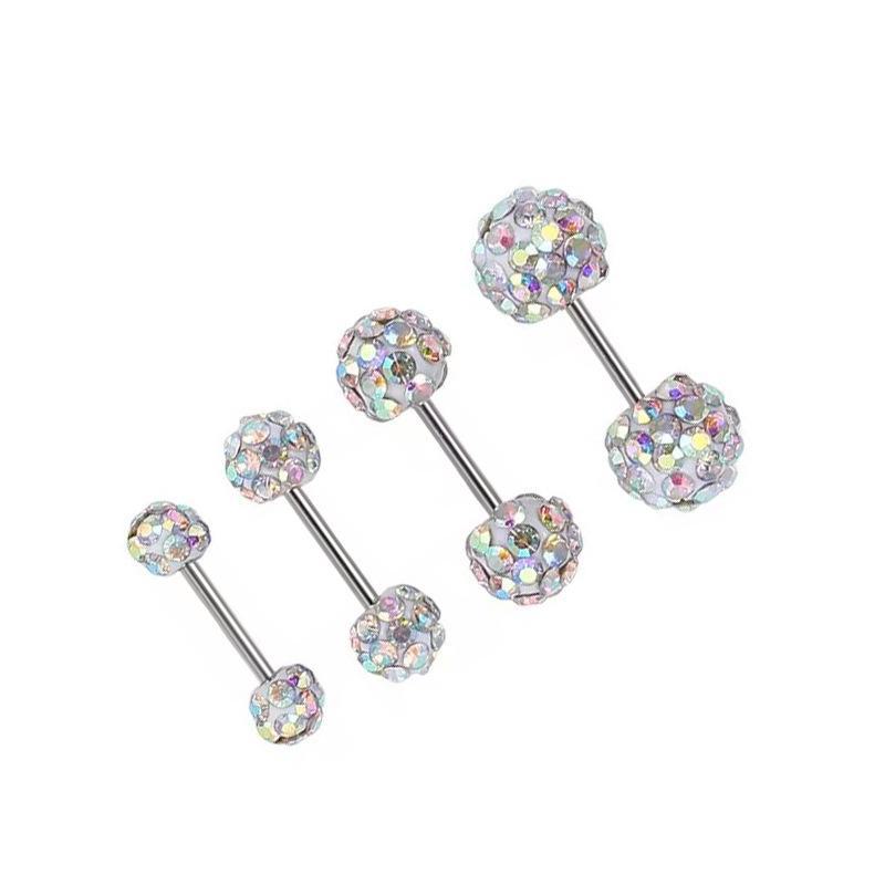 

Серьга для пирсинга ушных костей со стержнем из титанового сплава G23 с алмазным шариковым винтом G23 Titanium (0.8*6*3)