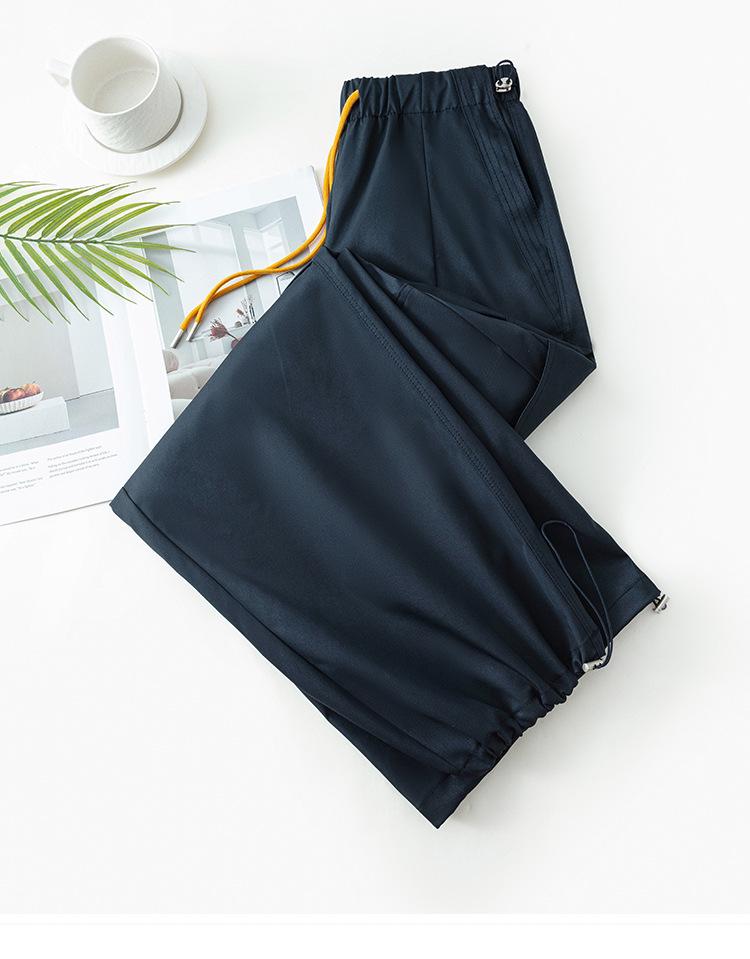 High Waist Wide Leg Paratrooper Pants - Casual Autumn Floor-Length Sportswear