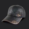 Herbst Winter Baseballkappe Kunstleder Atmungsaktiv Metallösen Color-Blocking Design Vielseitiger Lässiger Stil Baseballkappe