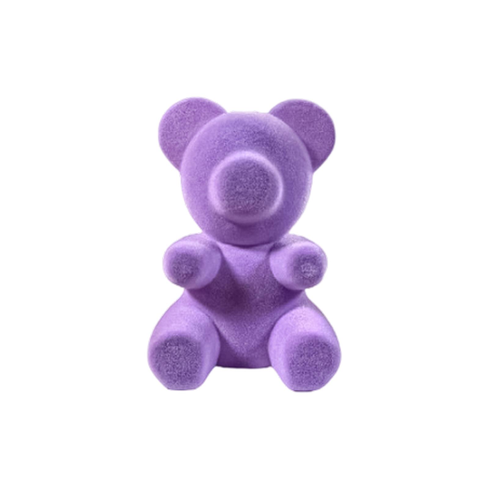 Flocked Teddy Bears, Scene Setting Props And Decorations, Colorful Foam Flocked Teddy Bears. One Size