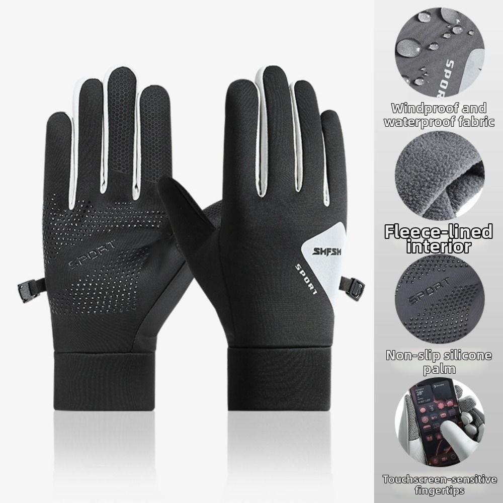 Waterproof Winter Cycling Gloves Anti-Slip Riding Protective Mittens Cold-proof Gloves  Running