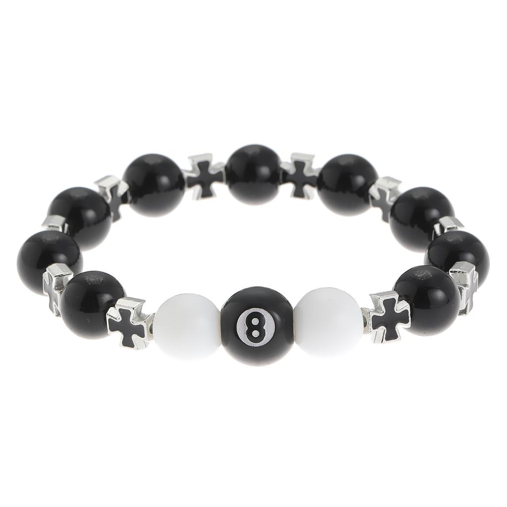 Obsidian Cross Bracelet Live Broadcast Hot-selling Chinese Black Eight Billiard Bracelet Gift Student Party Beaded Bracelet