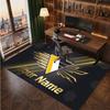 Pittsburgh Penguins Personalized Crystal Velvet Carpet, Customized Name Text Soft Anti‑Slip Rug for Living Room Bedroom