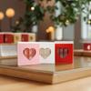 4PCS Red Pink White Heart Shaped Boxes 16 Grids DIY Handmade Gift Box Heart Gift Box Large Capacity with Window