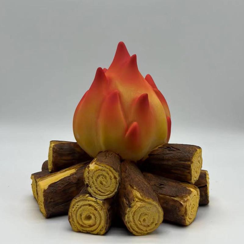 Battery-Powered Resin LED Night Light: Simulated Charcoal Flame Atmosphere Lamp - Ideal for Christmas Gifts & Scene Props
