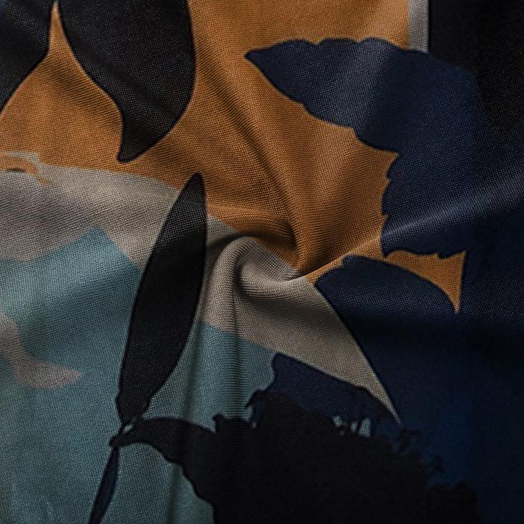 Kvinnemote Uformell ermeløs slank Sexy V-hals trykt mellomlang kjole