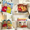 Cartoon PPat MMat Cushion Cover Pillow Case Antidustmite Pillowcase Silky Short Plush Sofa Cushion Cover Hot