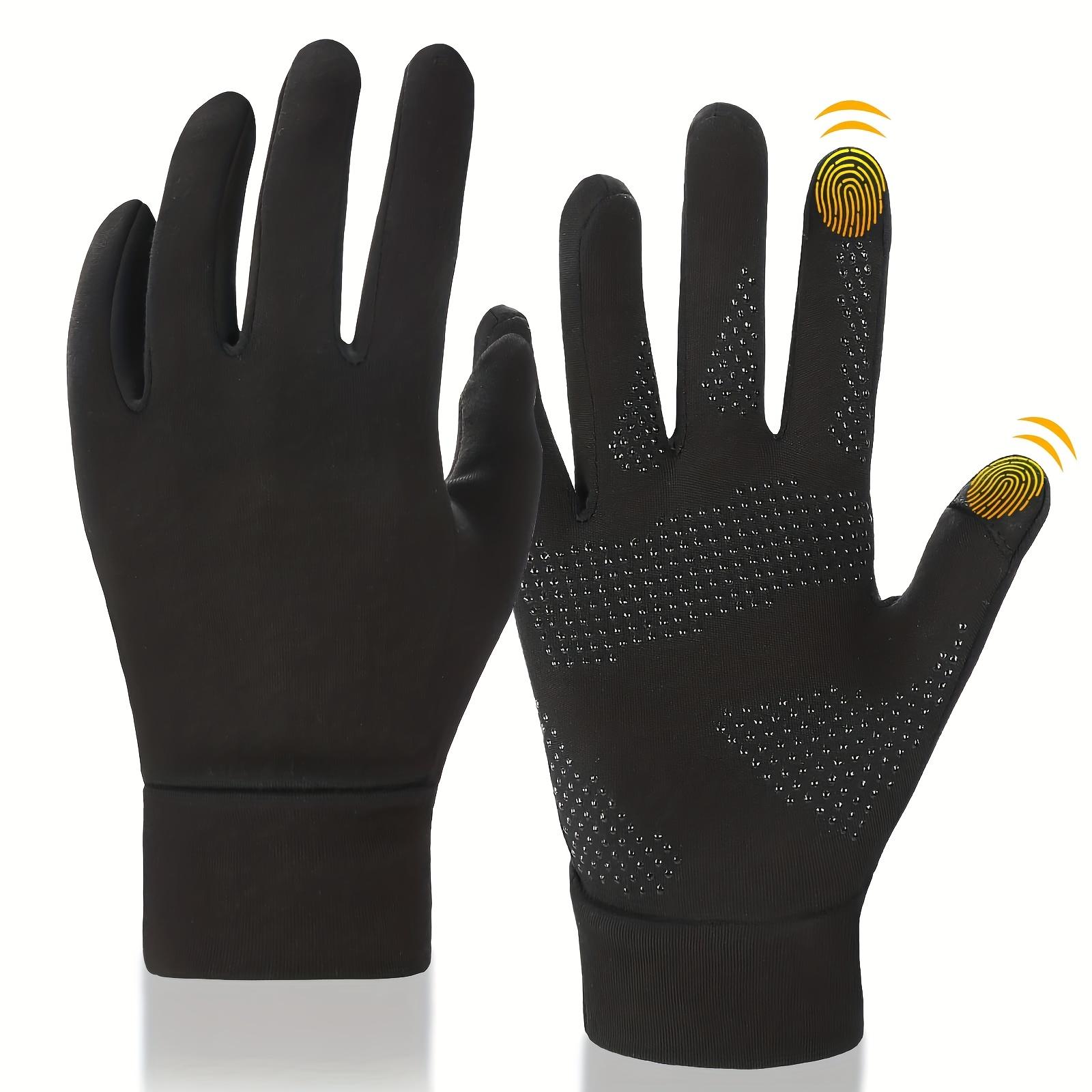 

high qualityMen s and Women s Winter -Lined Warm Gloves, Windproof, Cold-Resistant, Touchscreen, Non-Slip, Lightweight, for Running, Cycling, L чорний