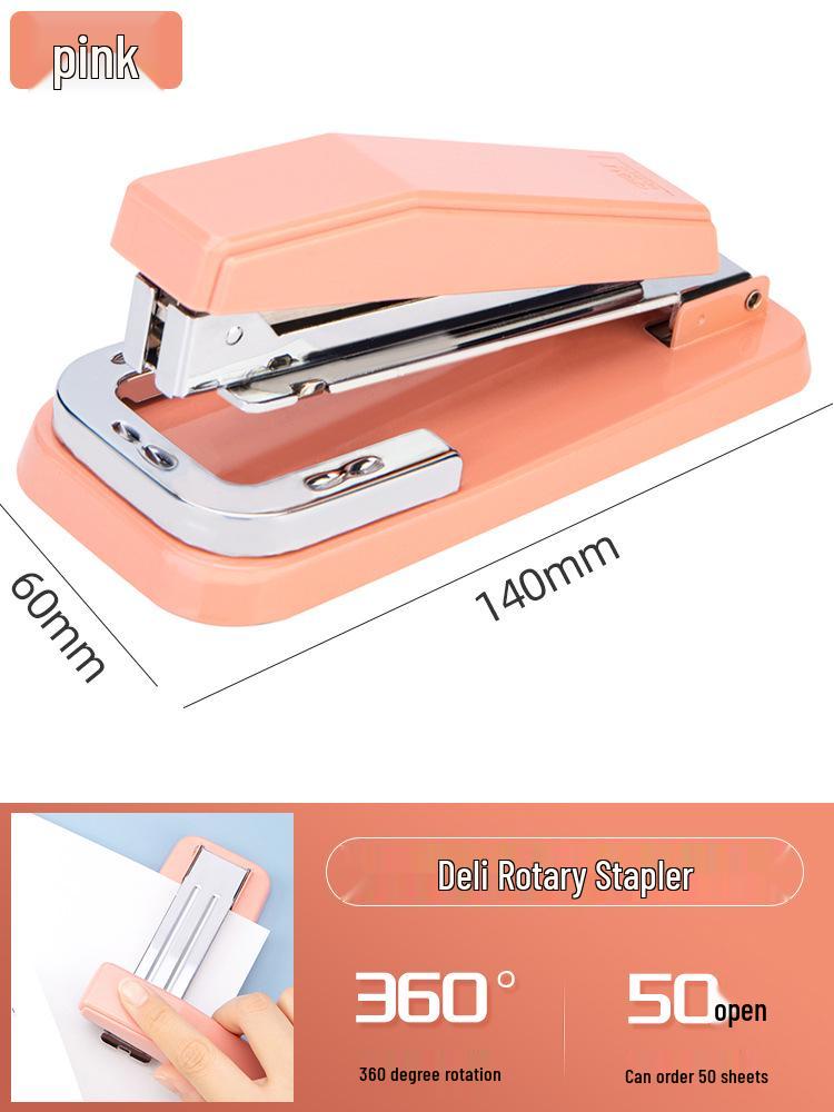 Deli 0414 Rotating Saddle Stitch Stapler for Student Exercise Books