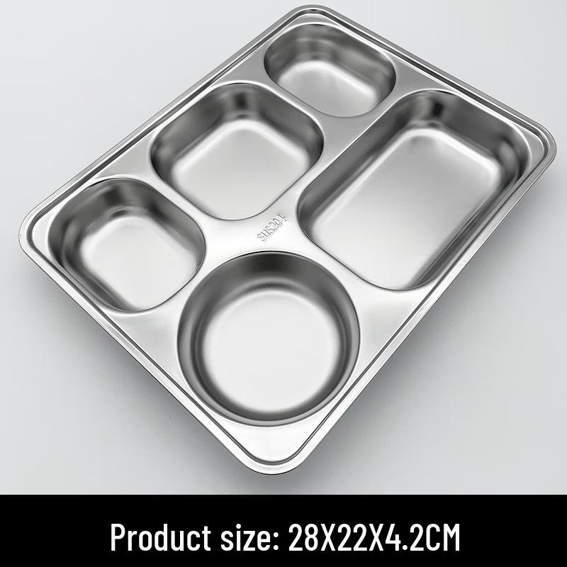 Quadratische Lunchbox aus Edelstahl mit 5 Fächern