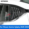 For Nissan Sentra Bluebird Sylphy -2024 2025 Carbon Fiber Rear Side Window Shutter Spoiler Louver Air Vent Cover Accessories