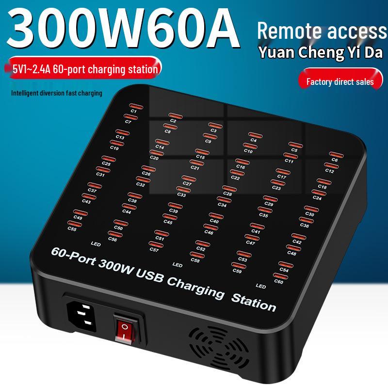 Type-C Multi-Port Charger: 30-60 Ports, USB-C Fast Charging Station for Apple Devices