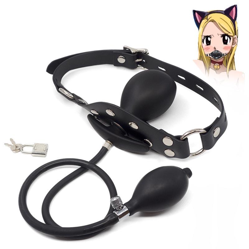 Inflatable Silicone Gag and Bondage Mask Set