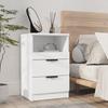 VidaXL Bedside Table White Engineered Wood 811232