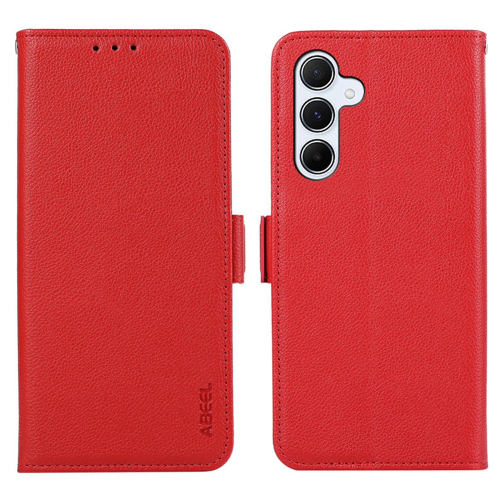 ABEEL For Samsung Galaxy A37 5G Case Litchi Texture Leather RFID Blocking Phone Cover