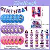 Kpop Demon Hunters Birthday Party Banner Decoration Set With Balloons And Background For Anime Fans