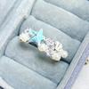 Anello Apribile Stella Marina Fiore Stile Dolce Ragazza Smalto Zircone Moda Donna Anello di Nicchia Raffinato Stile Straniero
