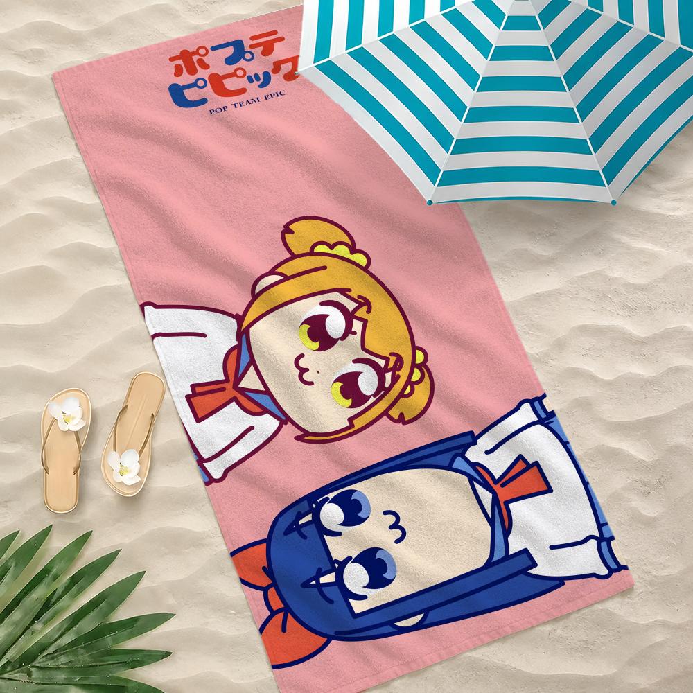 Anime Pop Team Epic Towel Microfiber Beach Towel Quick Dry Absorbent Soft for Swimming Yoga Resort Travel Camping