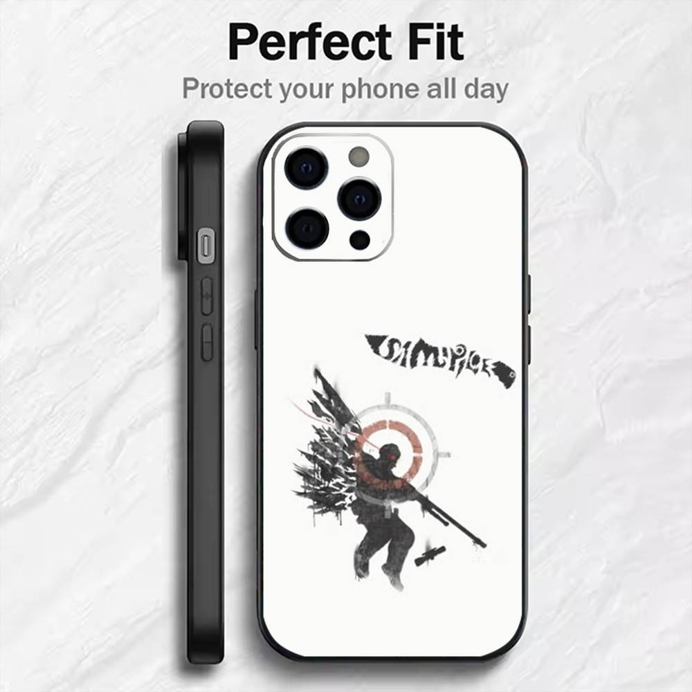 Game CS2 C-Counter S-Strikes Phone Case For iPhone17,16,15,14,13,12 Plus,Max Soft Silicone Black Cover