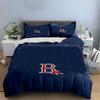 "Red Sox Logo On Navy Blue Background" Print Bedding Set Duvet Cover Pillowcases (1* Duvet Cover 2* Pillowcases Do Not Include Comforter)