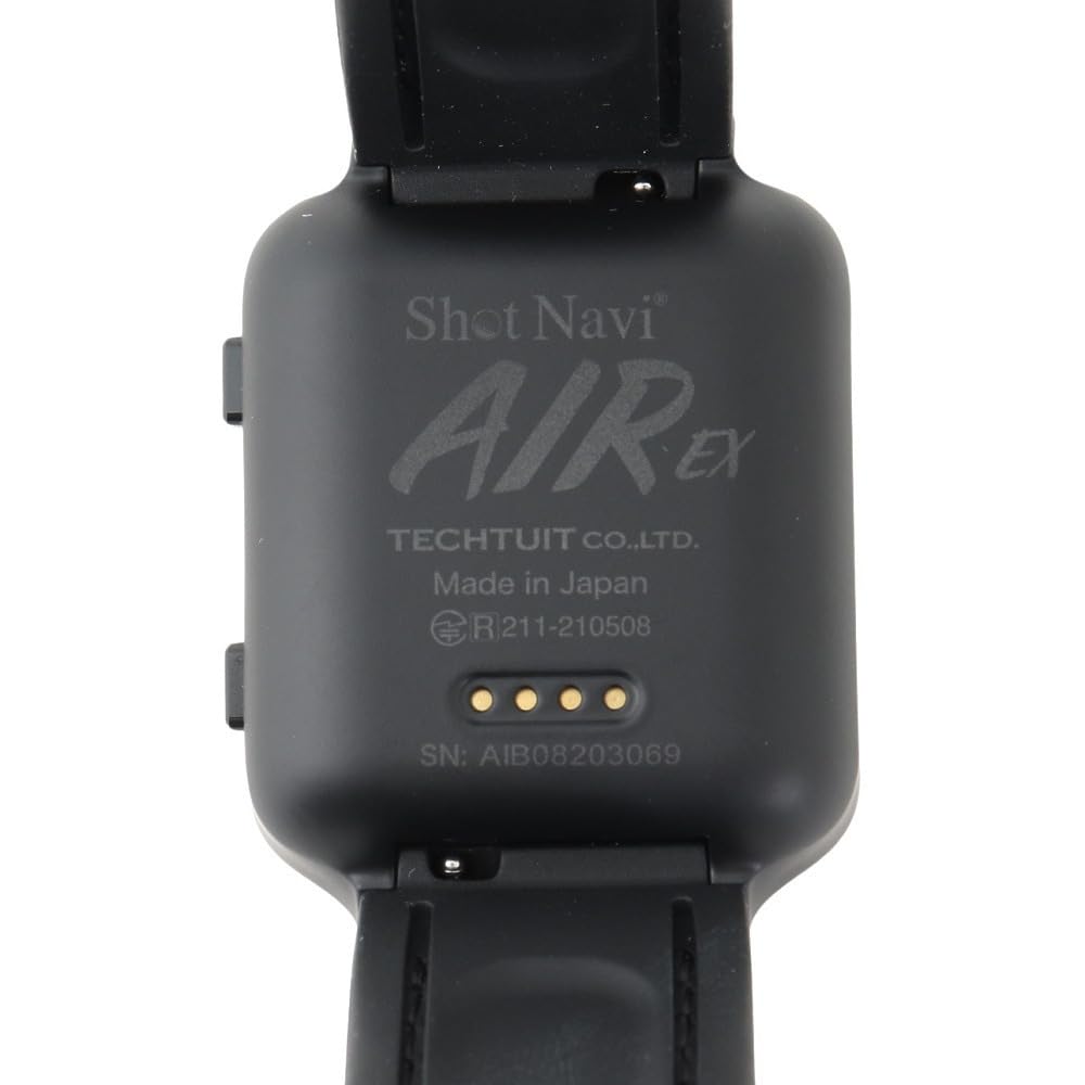 Shot Navi AIR EX 20g Touchscreen GPS Watch with M10 GPS Made In Japan Certified GPS Golf Navigation Golf and Competitive Use (Black) Ultra-lightweight