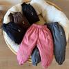 4-14T Girls Boys Winter Down Warm Pants Casual Elastic Thicken Letters Print Children'S Clothing Cotton-padded Trousers