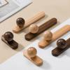 Modern Simple Walnut Solid Wood Cabinet Door Handle Round Drawer Wardrobe Handle Rounded Design for Home Furniture