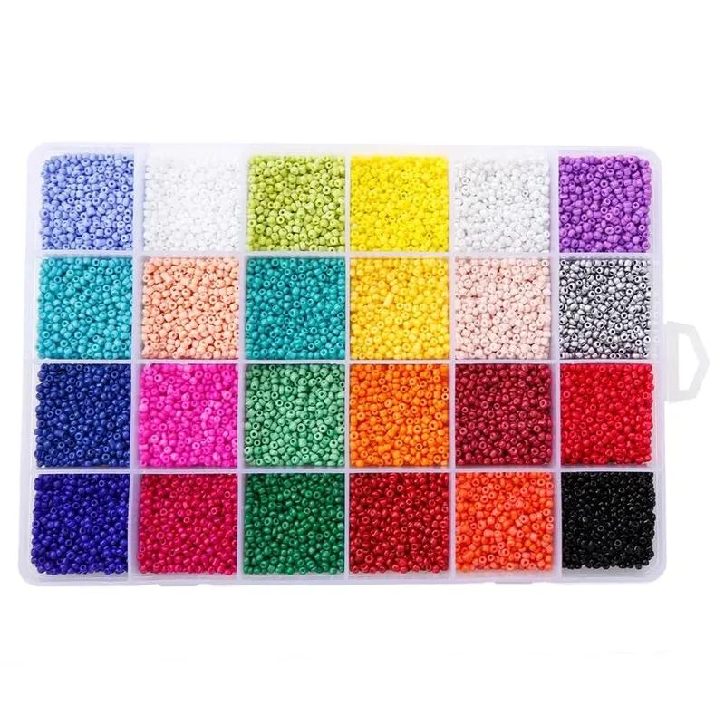24000pcs 3mm Rice Beads Combination 24 Grids Jewelry Findings Making Supplies Wholesale DIY Bracelets Necklaces 1Box