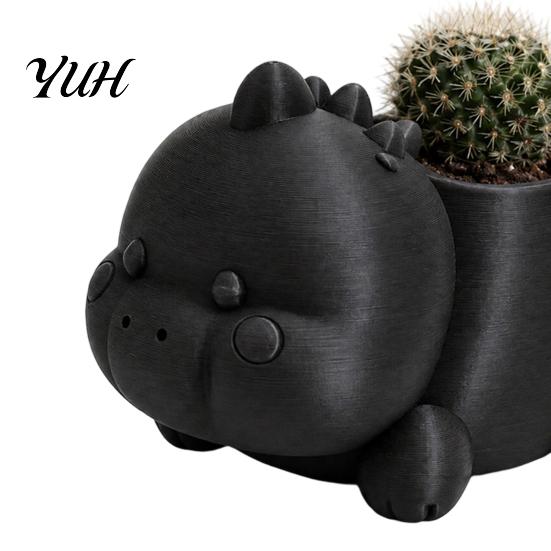 PLA-Material Pflanzgefäß 3D-gedruckt Dinosaurier-förmiger Sukkulenten-Topf, Niedlich für kleines personalisiertes Weihnachtsgeschenk Kaktus Mini-Pflanzen, Dekoratives Schreibtisch-Blumen