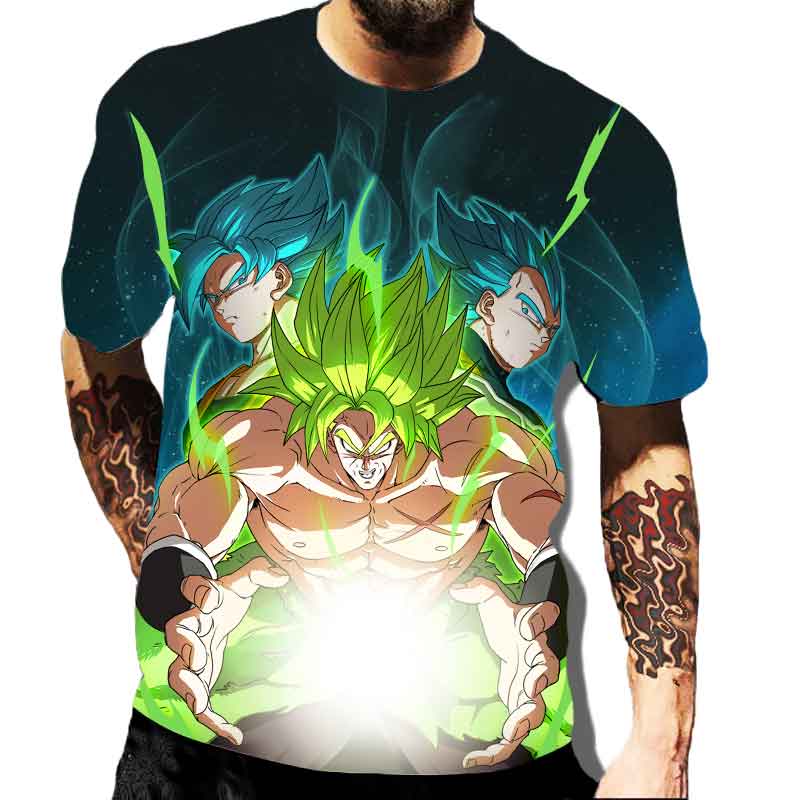 New Dragon Ball Theme Men's Top Fashion Cartoon Cool Children's T-shirt 3D Boys' Short Sleeve Street Summer