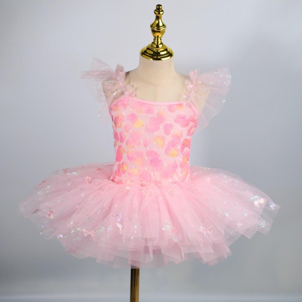 

Sequin Kids Ballet Dress Love Performance Clothes Fashion Princess Dress Dance 110CM розовый