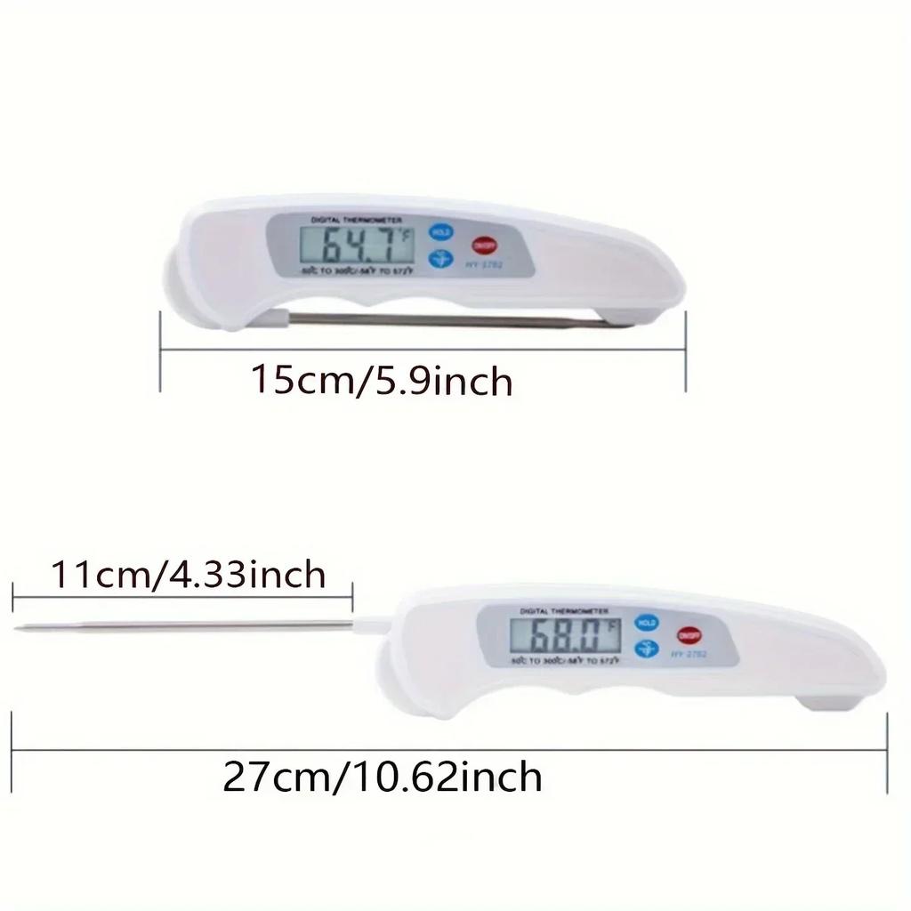 Foldable Meat Thermometer -Magnetic Stainless Steel Food Probe, Waterproof Digital Cooking Thermometer for BBQ & Kitchen Use