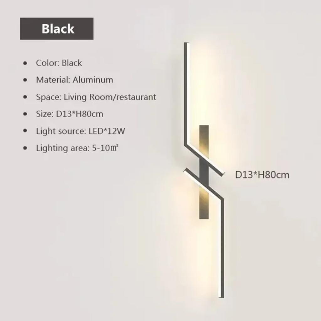 New Sleek, Contemporary, Long LED Wall Lamp Light for Bedroom or Living Room Decor. Perfect Minimalist Design for Background and