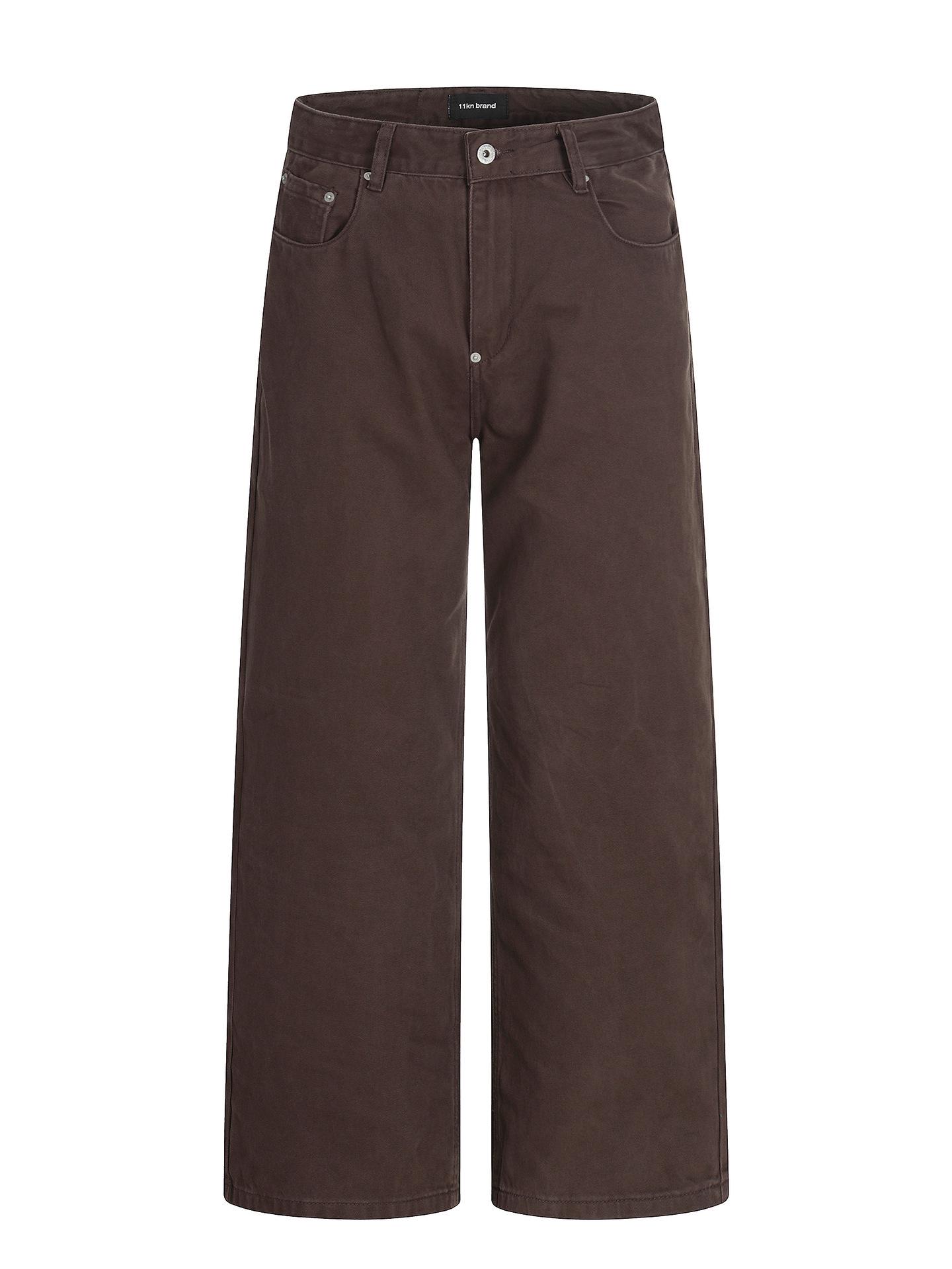 11KN Унисекс Прямые Ретро Широкие Джинсы: Минималистичный, Стройнящий, Модный, Повседневный XL