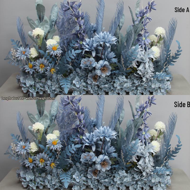 Wedding Aisle Blue Artificial Flower Row Decoration