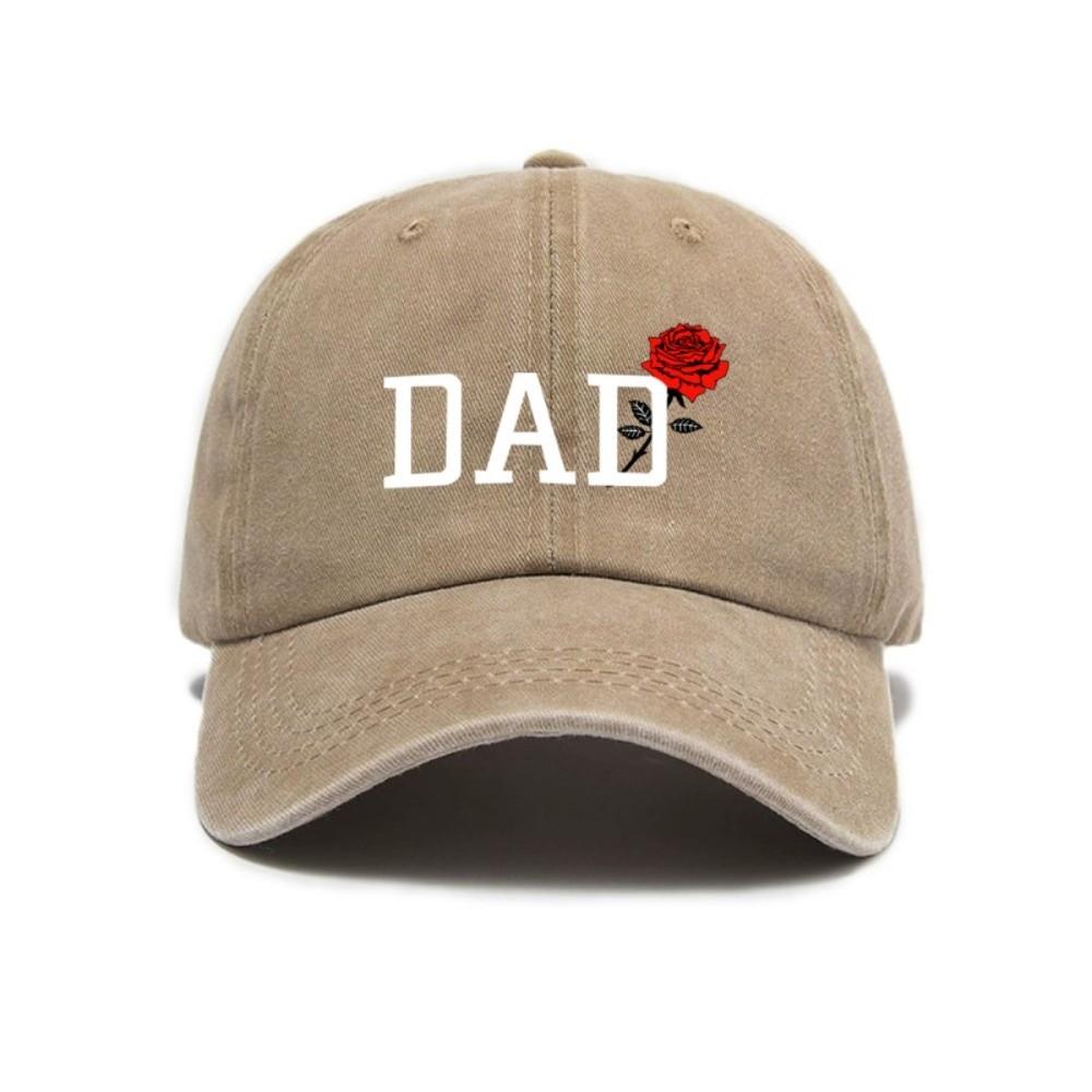 2pcs/set Classic Mom Dad Rose Printed Cap Washed Cotton Couple Cap Baseball Hats For Man Women