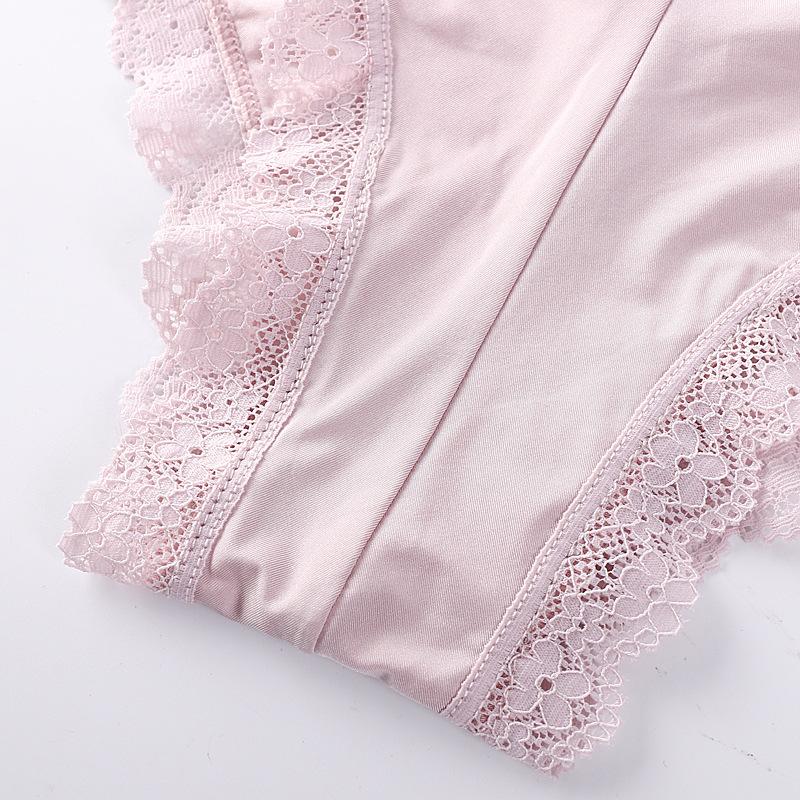 2pcs/lot Crossed Triangle Panties for Women's Sexy Lace Edge Pantie Mid Waist Bow Women Underwear