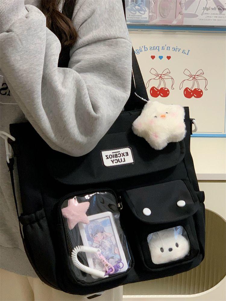 Y2K Fresh and Sweet Girl Ulzzang Ita Bag Japanese Ins College Style Crossbody Bag Large Capacity Women's Daily Commuting Toy Bag