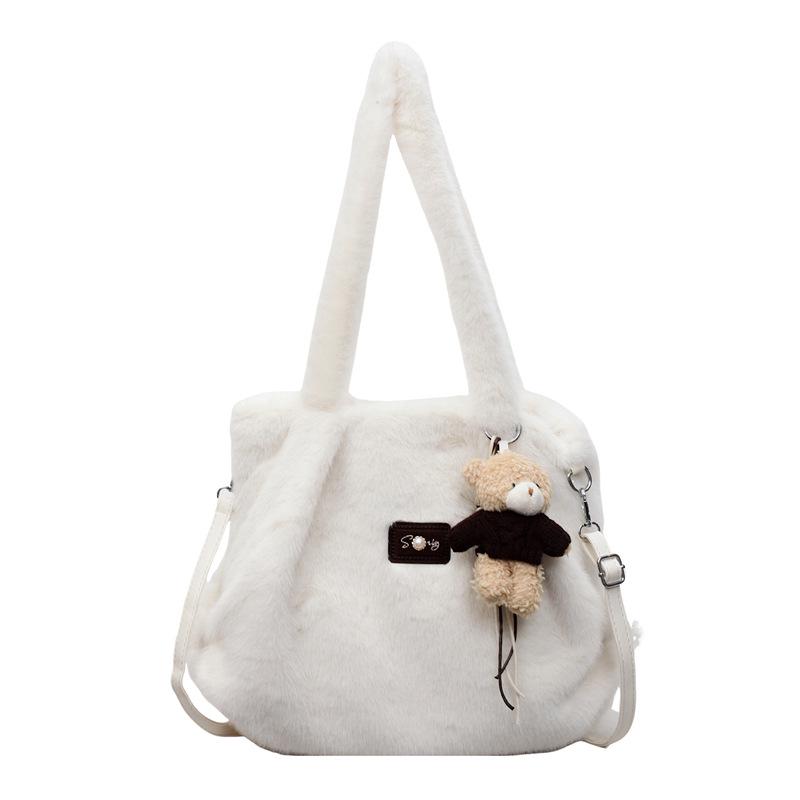 Schicke Plüsch-Umhängetasche für Damen - 2025 Herbst/Winter Nischen-Design Schulterhandtasche